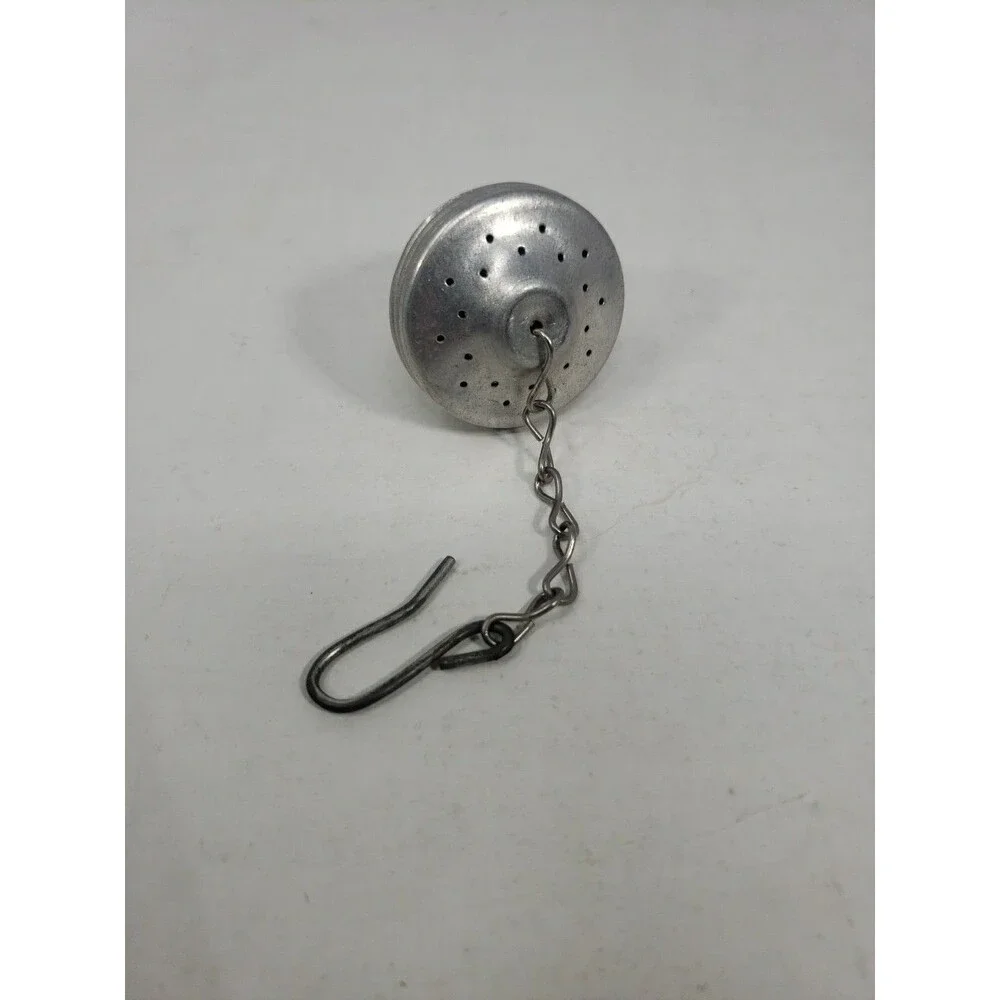 Vintage MCM Aluminum Acorn Shaped Tea ball Infuser Strainer with Hook & Chain